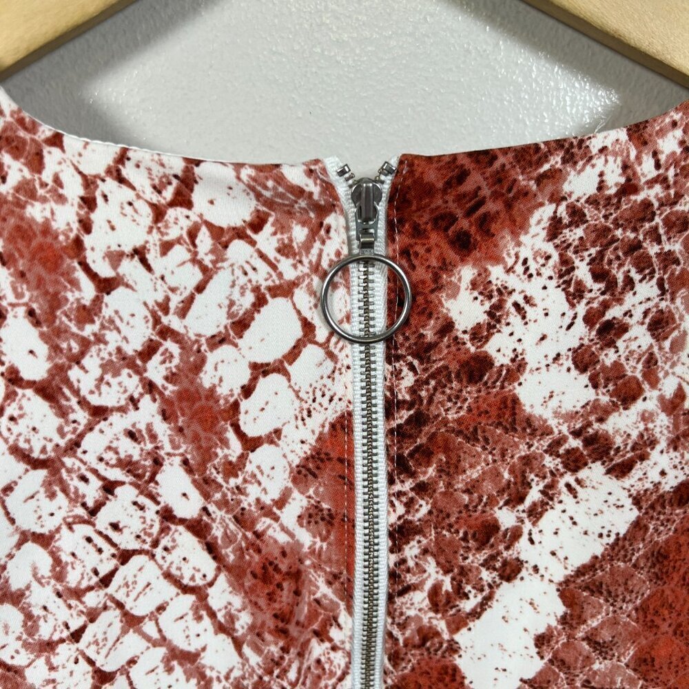 NBD X Naven Rachel Mini Dress Size XS Red Snake Party Event Date Night Plunge - Picture 8 of 11